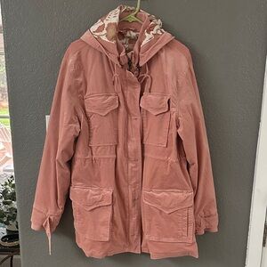 Faherty Women's Pink Utility Jacket with Hood